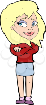 Royalty Free Clipart Image of a Woman with Arms Crossed
