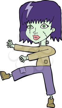 Royalty Free Clipart Image of a Female Frankenstein