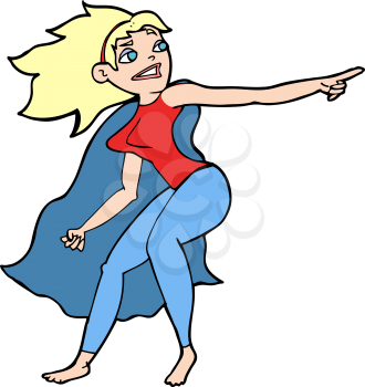 Royalty Free Clipart Image of a Superhero Woman