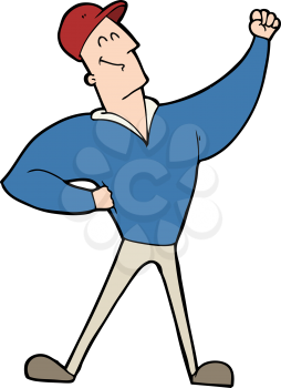 Royalty Free Clipart Image of a Man Cheering