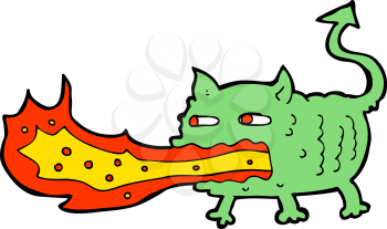 Royalty Free Clipart Image of a Fire Breathing Imp