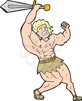 Royalty Free Clipart Image of a Barbarian