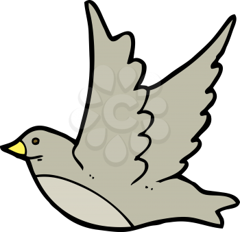 Royalty Free Clipart Image of a Flying Bird