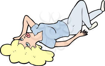 Royalty Free Clipart Image of a Woman Laying Down