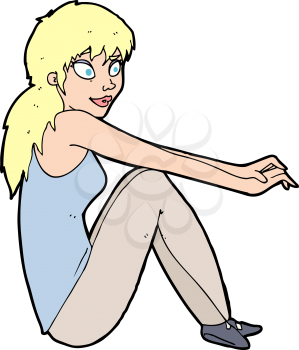 Royalty Free Clipart Image of a Woman Sitting 