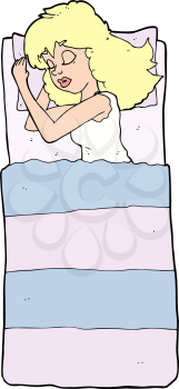 Royalty Free Clipart Image of a Woman Sleeping