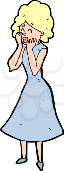 Royalty Free Clipart Image of a Sad Woman
