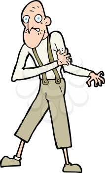Royalty Free Clipart Image of a Man Having a Heart Attack