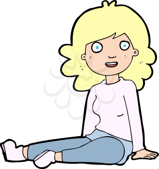 Royalty Free Clipart Image of a Woman Sitting