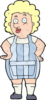 Royalty Free Clipart Image of a Woman Wearing an Apron