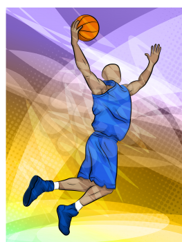 Basketball player jumping/Basketball rebound/Abstract sports