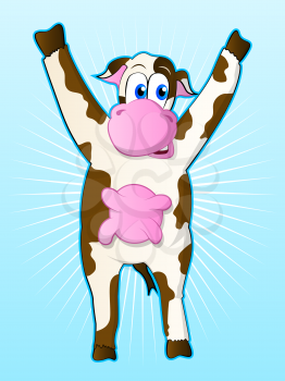 Standing Cartoon Cow Illustration