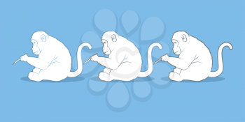 Illustration of monkeys drawing each other