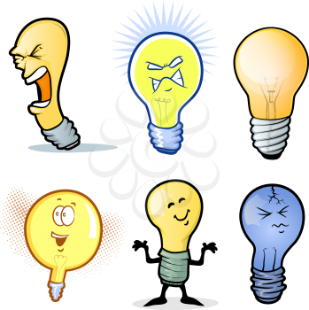 Collection of Various Light Bulb Characters