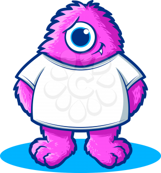 Cute Hairy Monster Cartoon Mascot