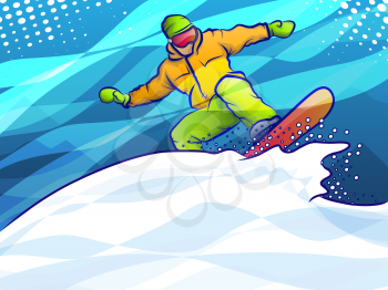 Snow boarder making a jump