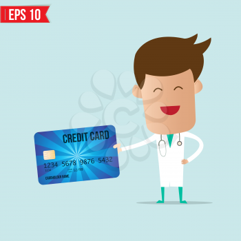 Doctor holding credit card