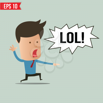 Businessman laughing out loud  - Vector illustration - EPS10