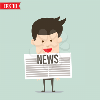 Business man show news board - Vector illustration - EPS10