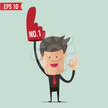 Business man show number one - Vector illustration - EPS10