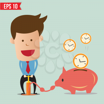 Business man pump time - Vector illustration - EPS10