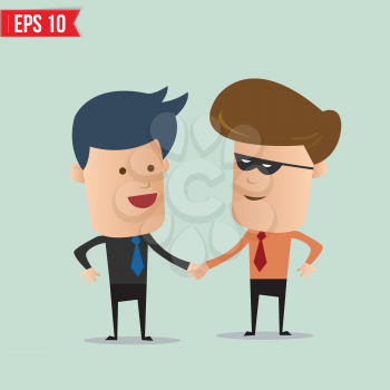 Business man hand shake  - Vector illustration - EPS10