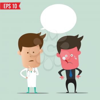 Cartoon Doctor and patient - Vector illustration - EPS10