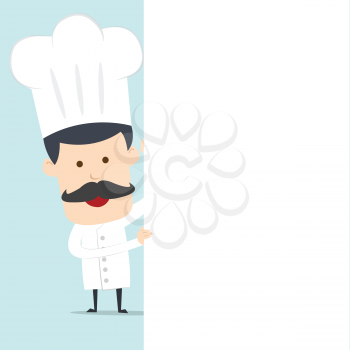 Chef hold blank board for use in advertising, presentations