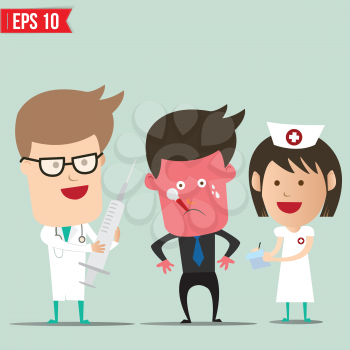 Cartoon Doctor and patient - Vector illustration - EPS10