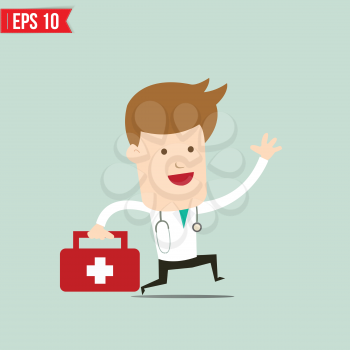 Doctor carry suitecase for emergency service - Vector illustration - EPS10