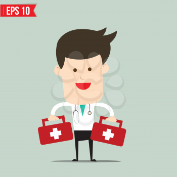 Doctor carry suitecase for emergency service - Vector illustration - EPS10