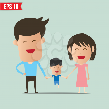 Cartoon Happy family - Vector illustration - EPS10