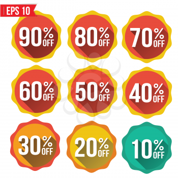 Discount tag flat and long shadow design - Vector illustration - EPS10