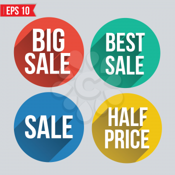 Sale badge icon flat and long shadow design - Vector illustration - EPS10