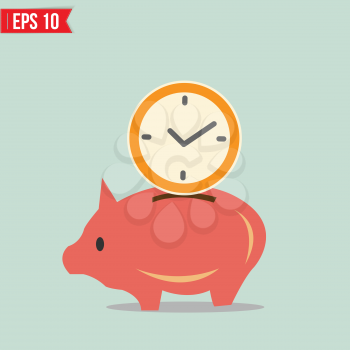 Piggy bank saving money - Vector illustration - EPS10