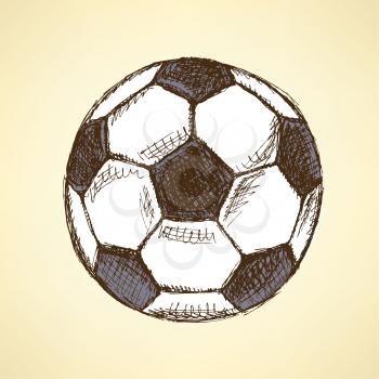 Sketch football balll, vector vintage background eps 10

