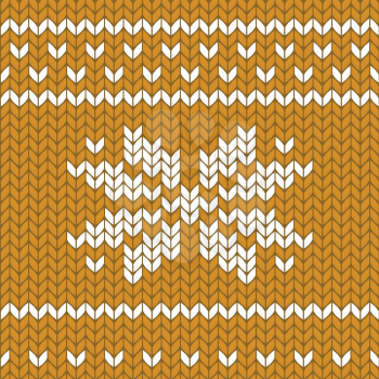 Flat knitting seamless pattern, vintage cute vector

