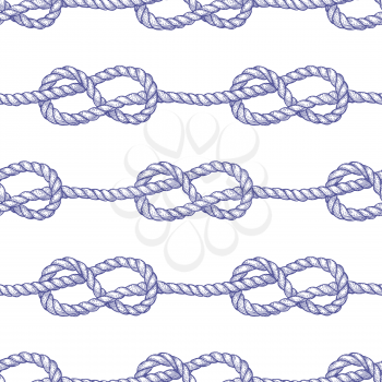 Engraved eternity eight knot, vector seamless pattern