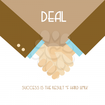 Handshake vector illustration, deal flat design