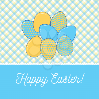 Easter eggs, Happy Easter vector illustration. Colorful set of line design eggs.