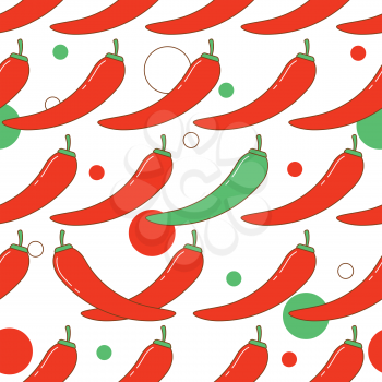 Chili pepper, vector seamless pattern