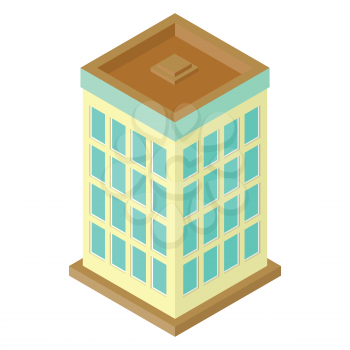 Isometric skyscraper, low poly colorful design eps 10