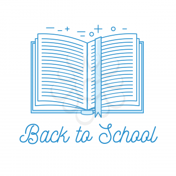 Education illustration with book, back to school design