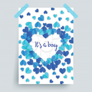 It's a boy, blue baby shower poster decoration