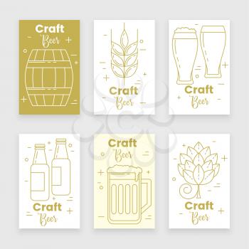 Craft beer, set of posters, vector design