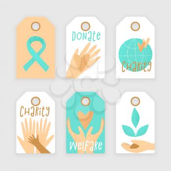 Philanthropy design, vector donation concept, charity tag.