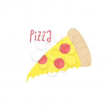 Pizza slice vector concept, hot italian pizza design