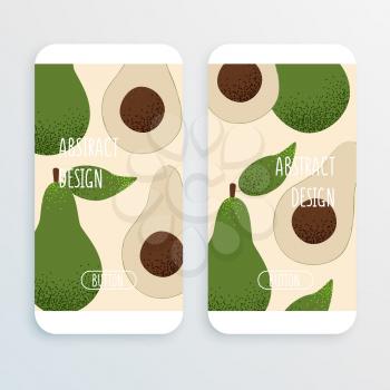 Avocado vector illustration, vegan concept, cute design