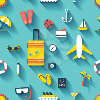 Royalty Free Clipart Image of a Summer Vacation Background