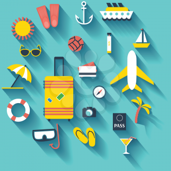 Royalty Free Clipart Image of Items For Vacation